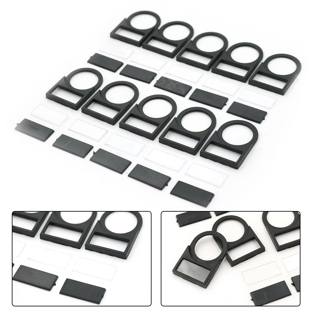 Switch Label Frame Black Quick Installation Reliable Stable Push Button Compatibility Fastener Functions Panel