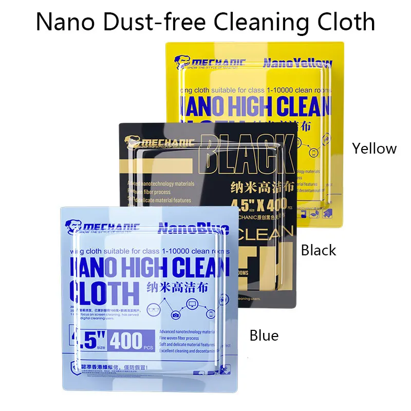 

MECHANIC 4.5" Nano Fiber Cleaning Cloth Ultra Soft, Lint-Free Microfiber Cloths for Phone, Tablet, Camera, PC & Screen Cleaning