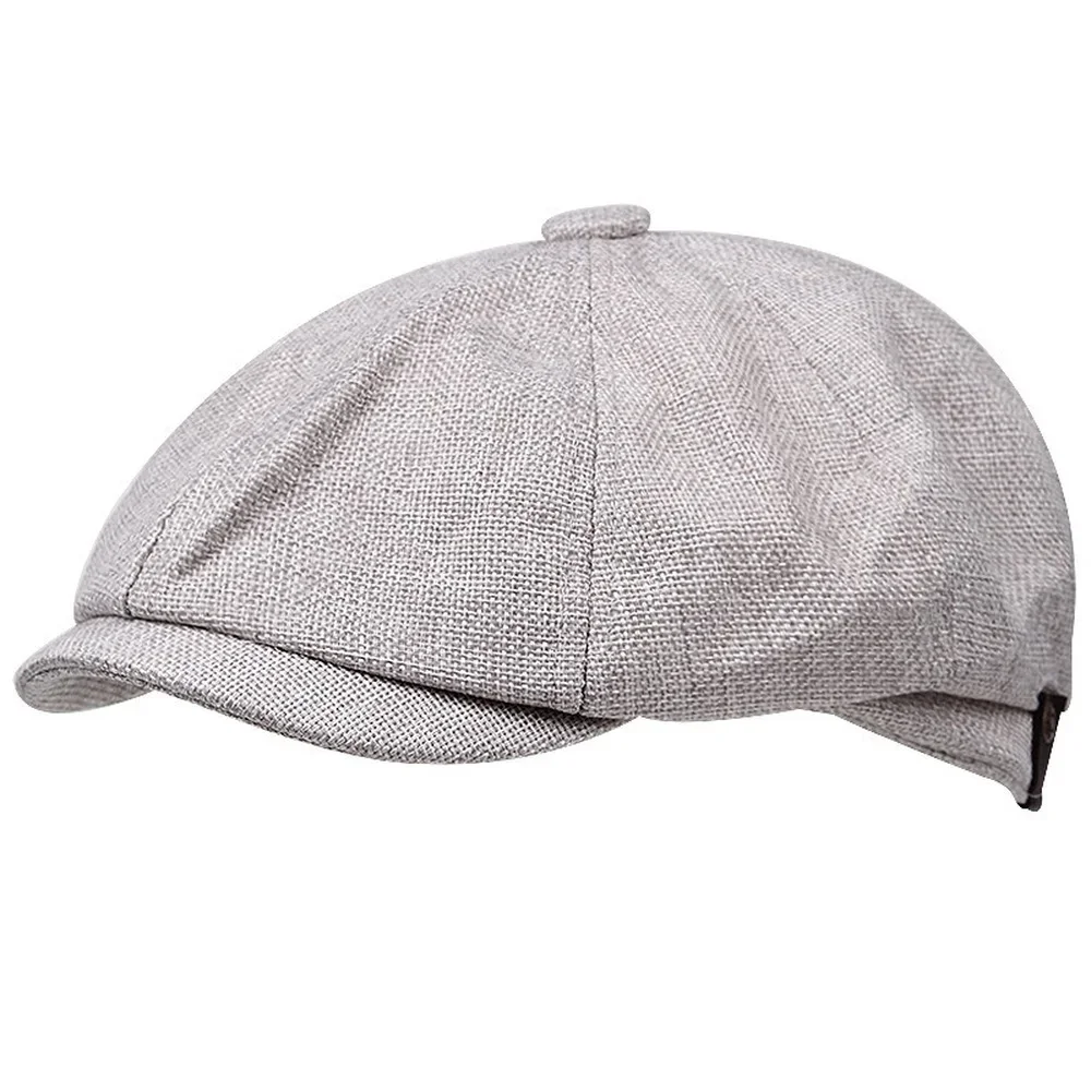 

NEWSBOY Cap Men Summer Beret Hats for Man Gray Flat Caps Cabbies Octagonal British Style Ivy Casual Painter Driver Hat Travel