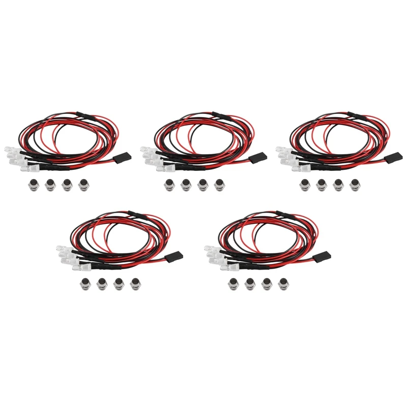 車のヘッドライト用LEDライトキット,rcモデル,耐久性と使いやすさ,青いテールライト,1:10, 4 LED,5mm