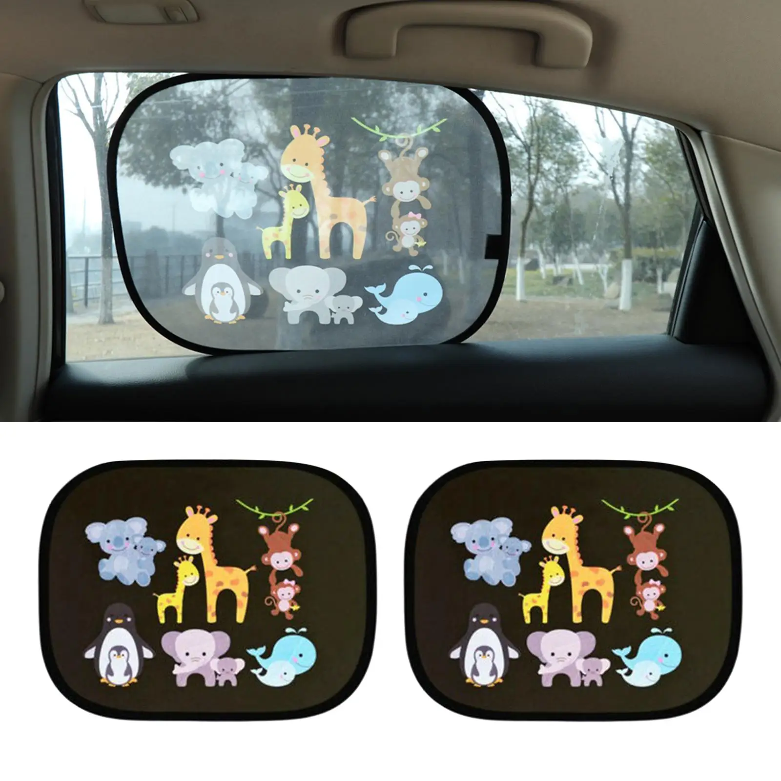 Lovely 2 Count Car Side Window Shade for Baby Kids Sunscreen Blocks Sunlight