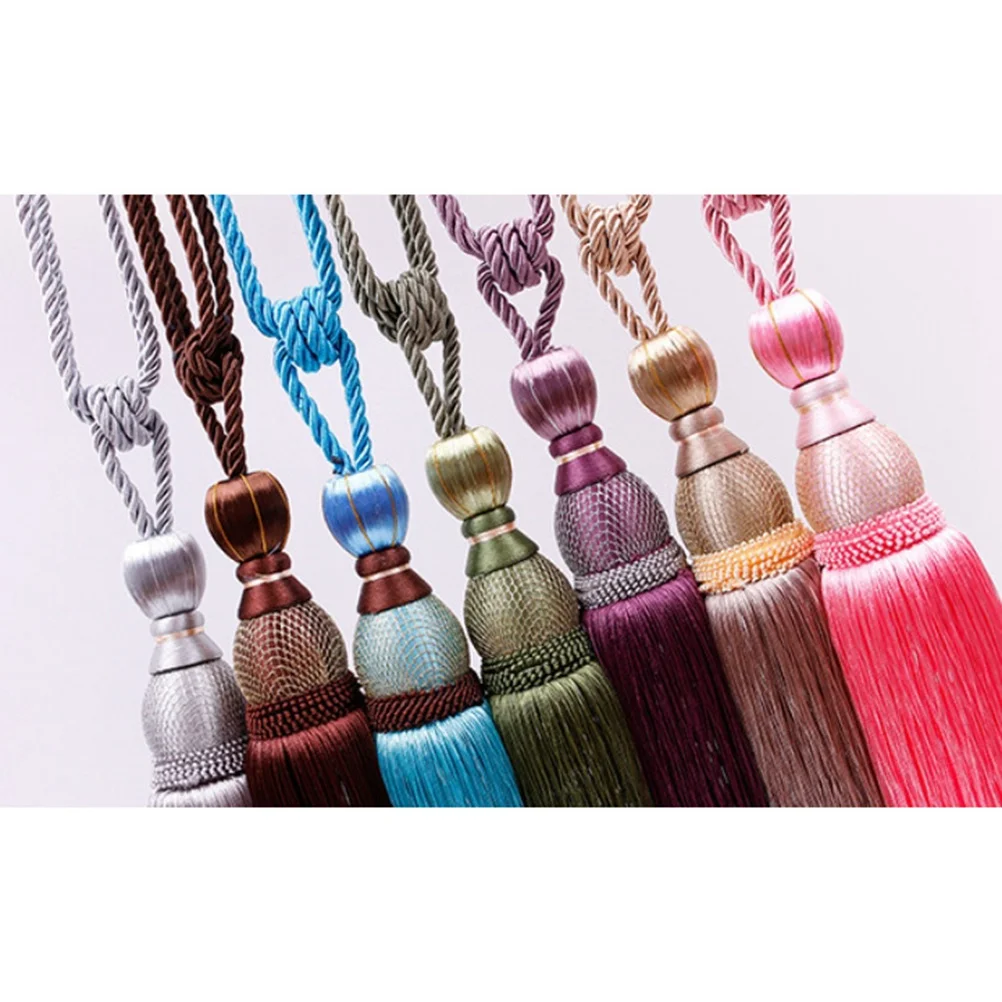 

2pcs Curtain Tieback Tassel Strap Rope Single Ball Hanging Buckle Blend Window Accessories Decorative Hardware Modern
