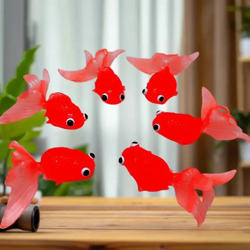 

"7/10PCS Rubber Goldfish Toys - Perfect Bathing and Shower Gift for Toddlers, Great for Water Play;"