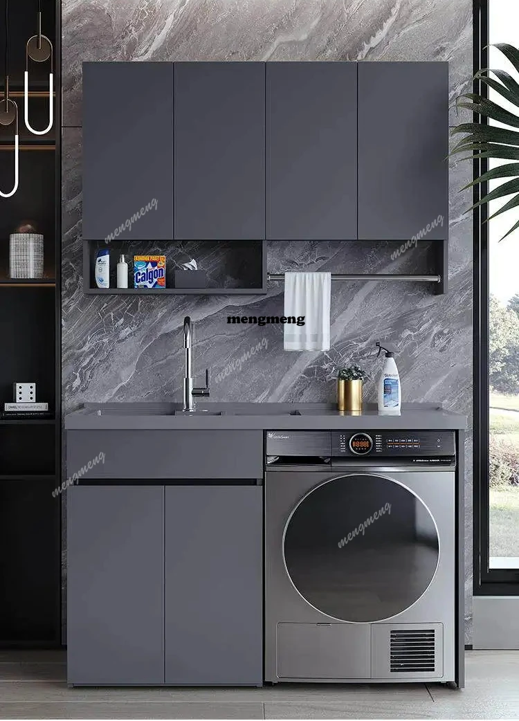Modern Honeycomb Aluminum Balcony Laundry Cabinet Nordic Creative Sink Washboard Washer Combo  Bathroom Furniture
