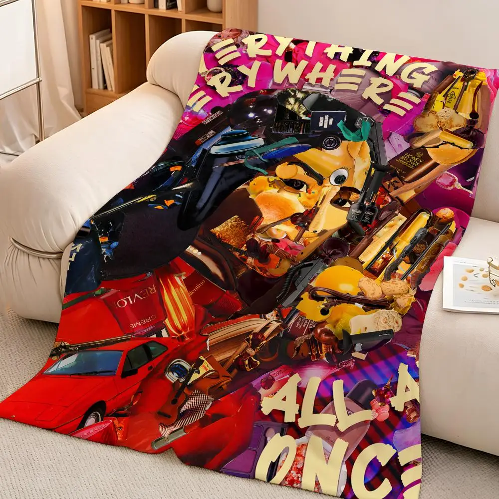 Movie E-Everything.Everywhere.All.at.O-Once Throw hot High-Density Short Plush Blanket Soft Skin-Friendly for Sofa Nap Room