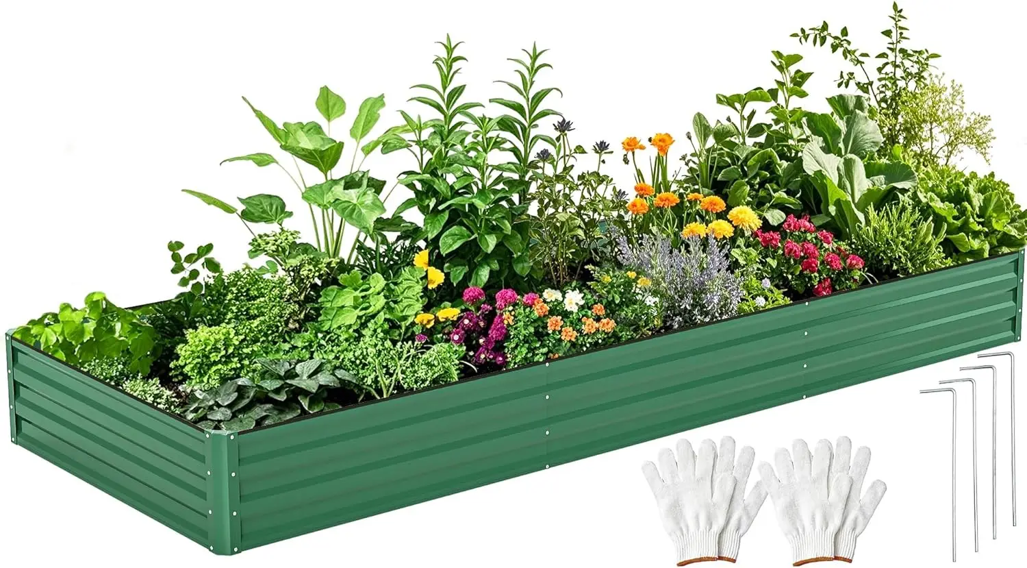 12 X 4 X 1 Ft Raised Garden Bed Kit, Outdoor Galvanized Flo…