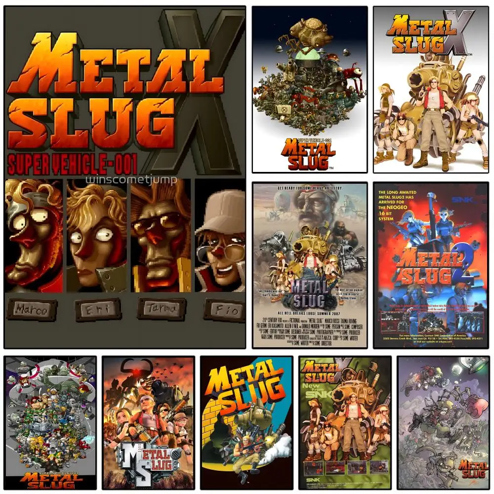 Póster de Metal S-Slug GAME, adhesivo artístico autoadhesivo, pegatina de papel impermeable, decoración de pared para cafetería