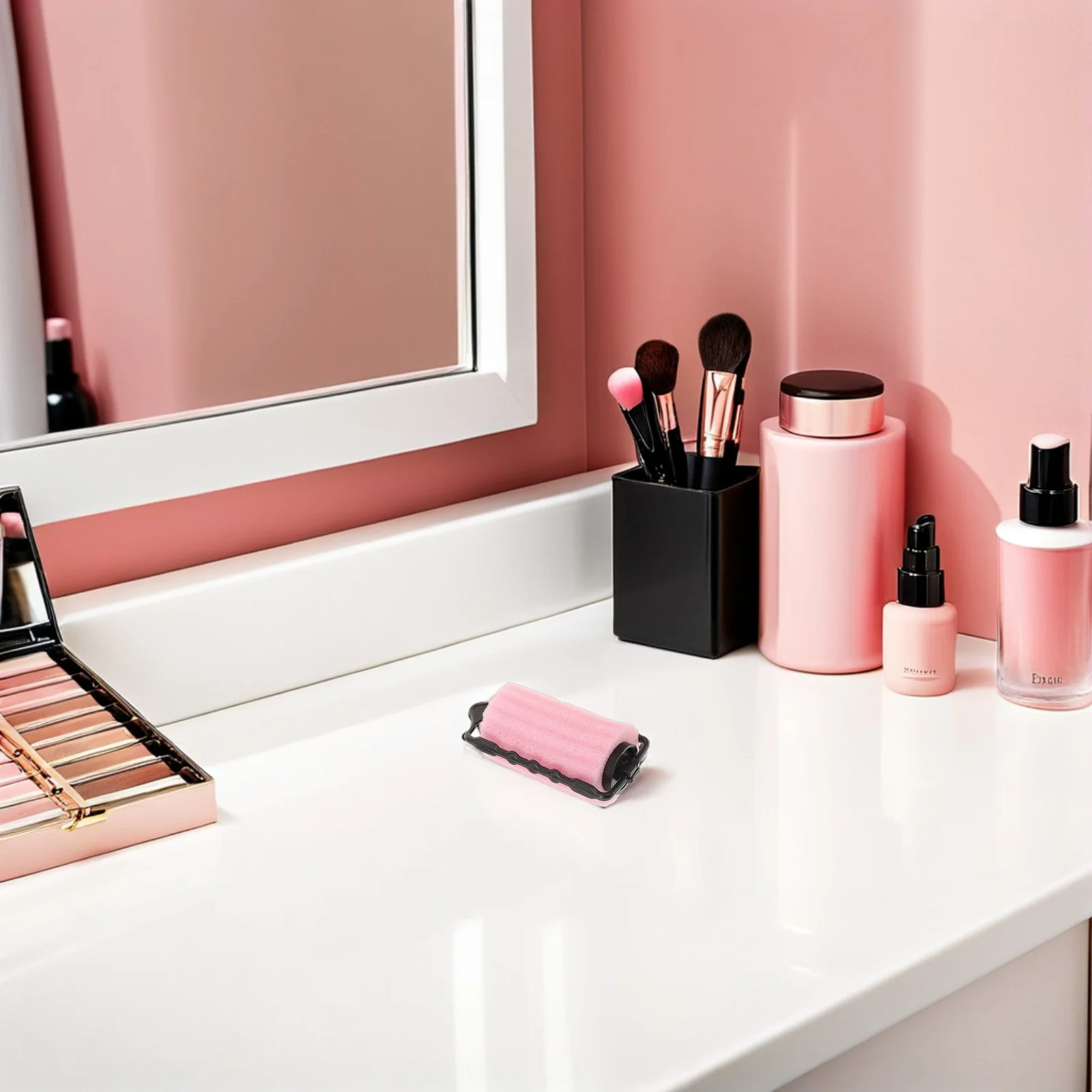 

18pcs Sponge Hair Rollers 4Cm Pink Soft No Heat Curlers For Women Curtain Bangs Styling Sleep-Friendly Hairdressing Tools Travel