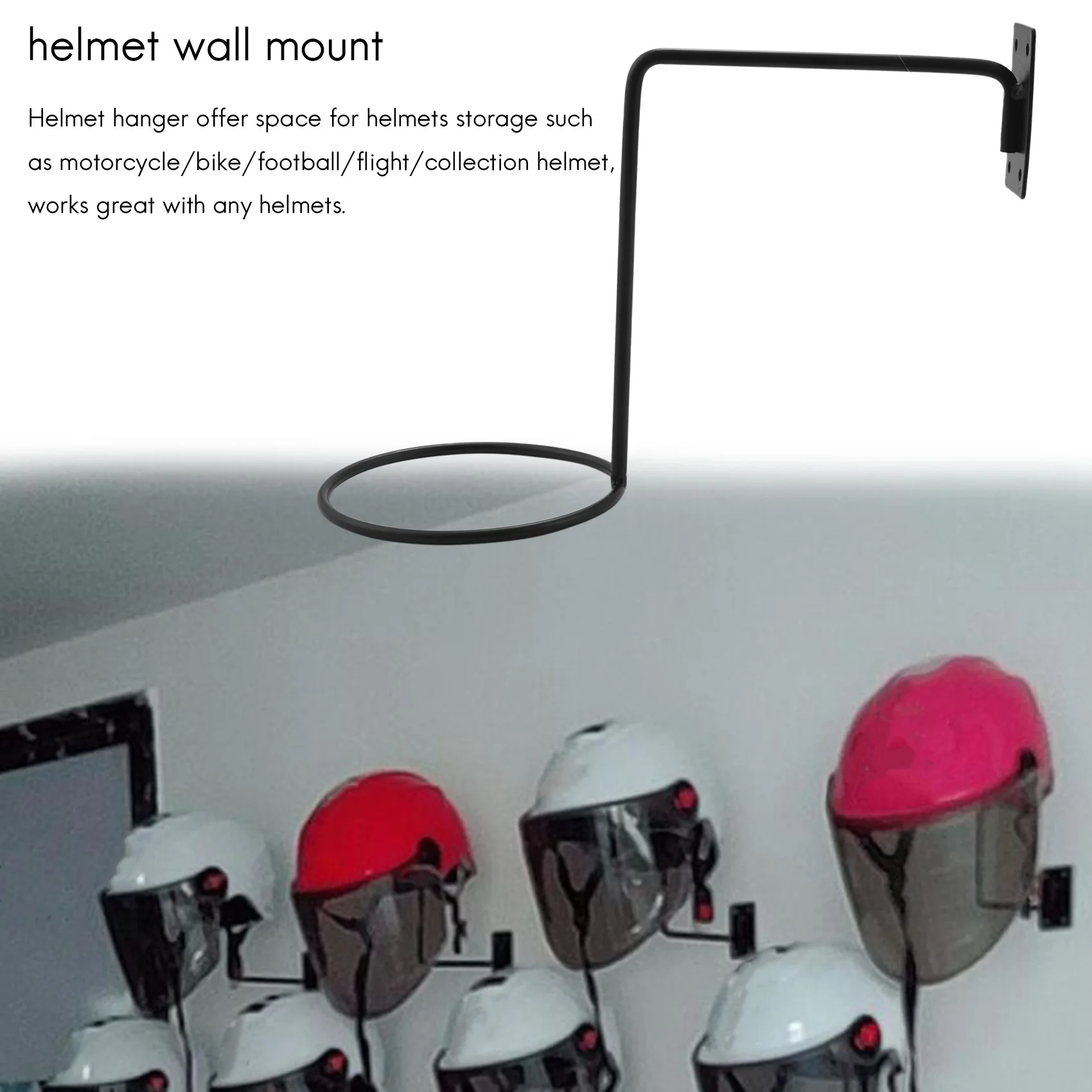 2 Pack Motorcycle Accessories Helmet Holder Helmet Hanger Rack Wall Mounted Hook for Coats, Hats, Caps