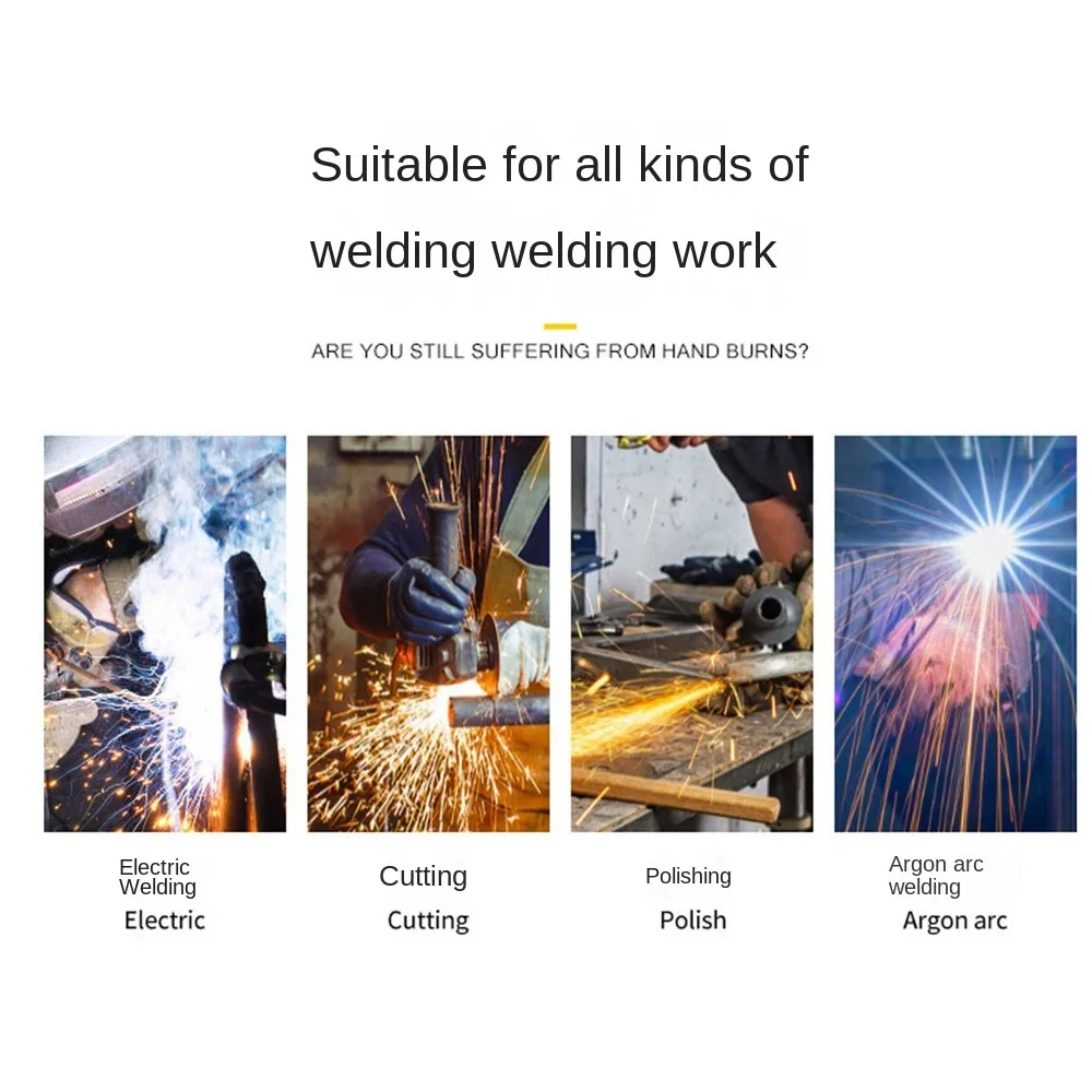1Pair Breathable Welding Gloves Cowhide Heat-insulating Work Safety Glove Wear Resistant Thickened Labor Protection Gloves