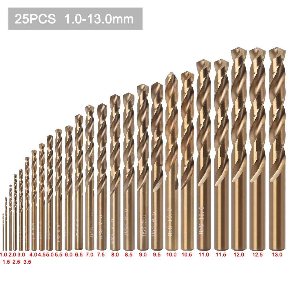 0.5-15 Diameter Carbide Tungsten Steel Twist Drill Stainless Steel Drilling Drill Set