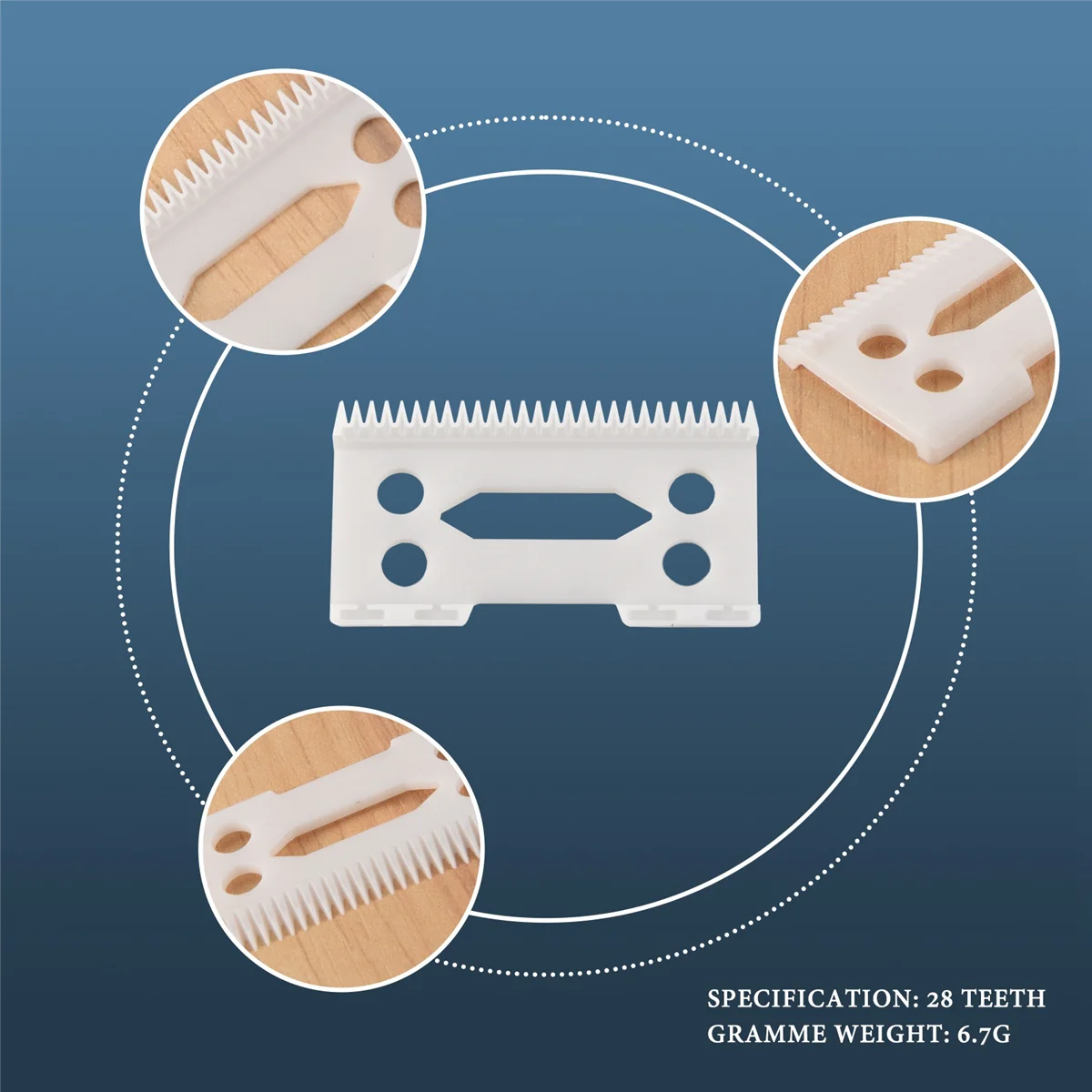 30Pcs 28 Teeth Zirconia Ceramic Clipper Blade for Senior Clipper