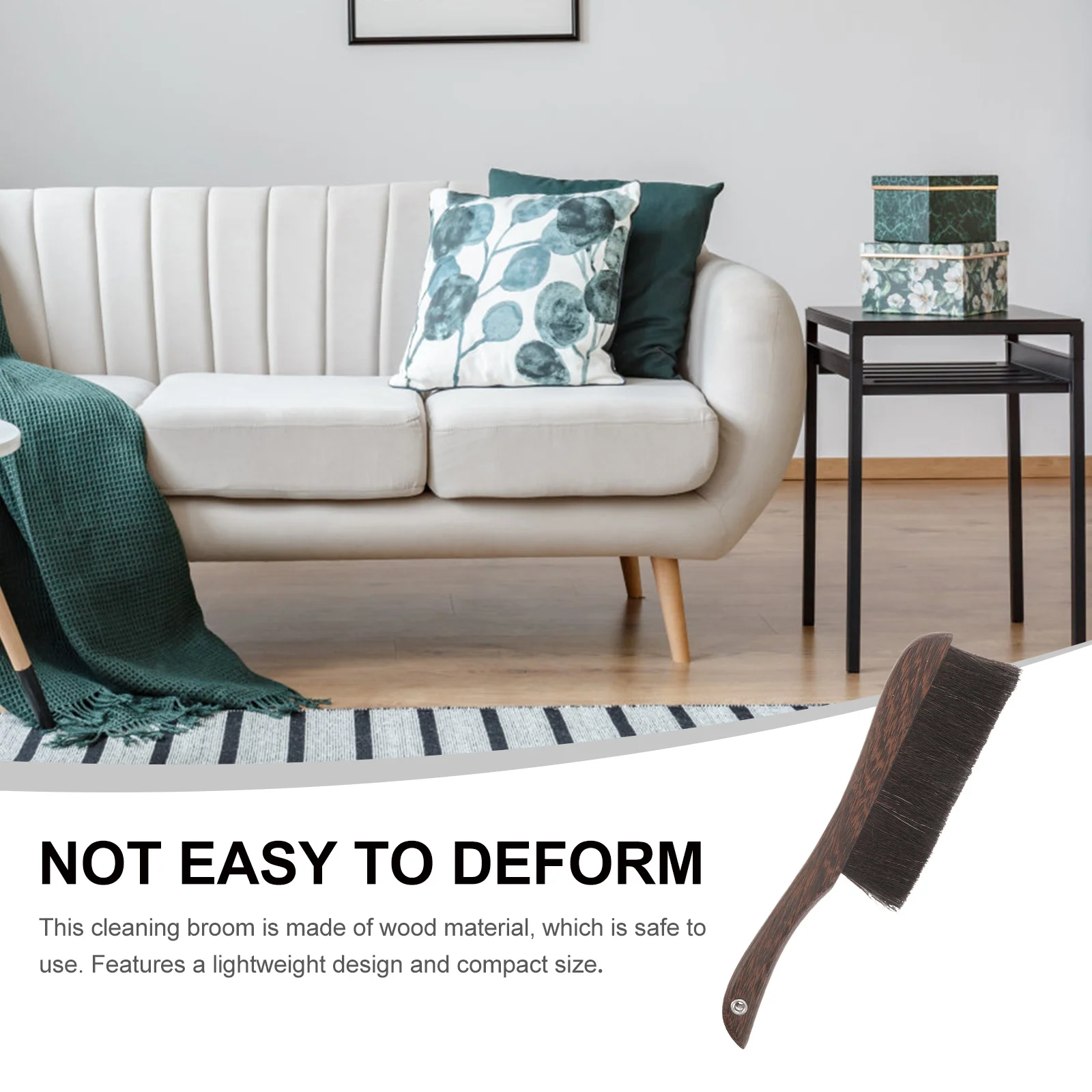 

2Pcs Wooden Cleaning Brush Soft Horsehair Bristles Mini Broom Portable for Instruments Furniture Household Dust Removal