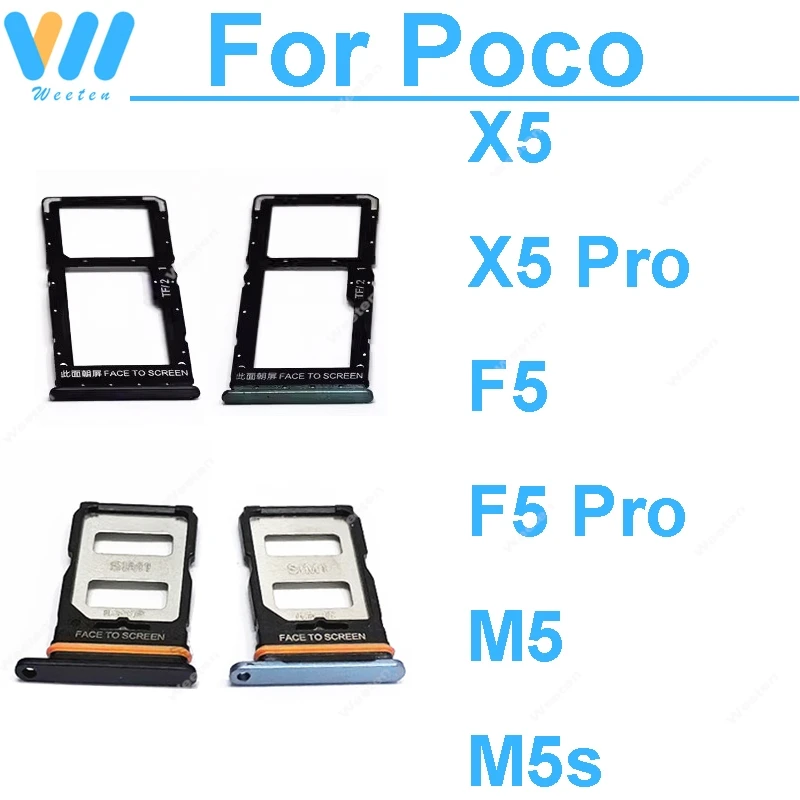

Sim Card Tray Holder For Xiaomi Poco X5 F5 Pro M5 M5s SIM Card Slot Holder Socket Card Reader Adapter Replacement Repair Parts