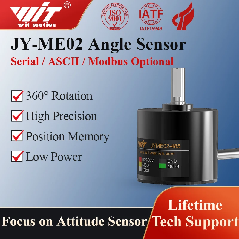 WitMotion JY-ME02 Rotary Absolute Encoder Digital high-precision Angle Sensor 485 CAN Interface Power-Off Memory Angle Sensor