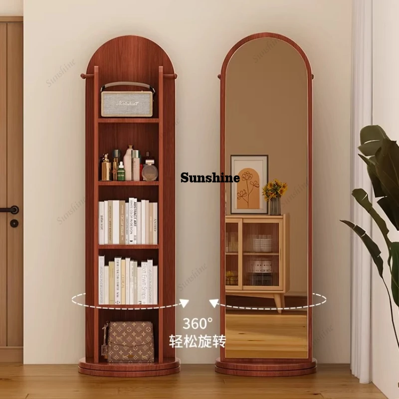 Movable shelves, bookshelves, integrated hanging clothes, fitting mirrors, rotating full-length mirrors