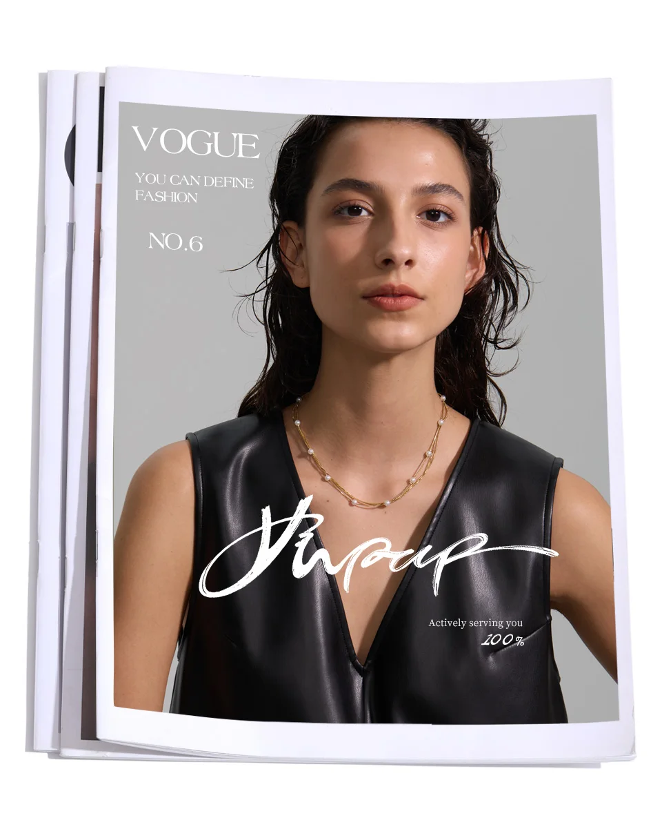 Yhpup Neue Quadratische Kette Stilvolle Edelstahl Simulierte Perlen Layered Stapeln Halskette Frauen Mode Charme Kragen Schmuck – Detail 1