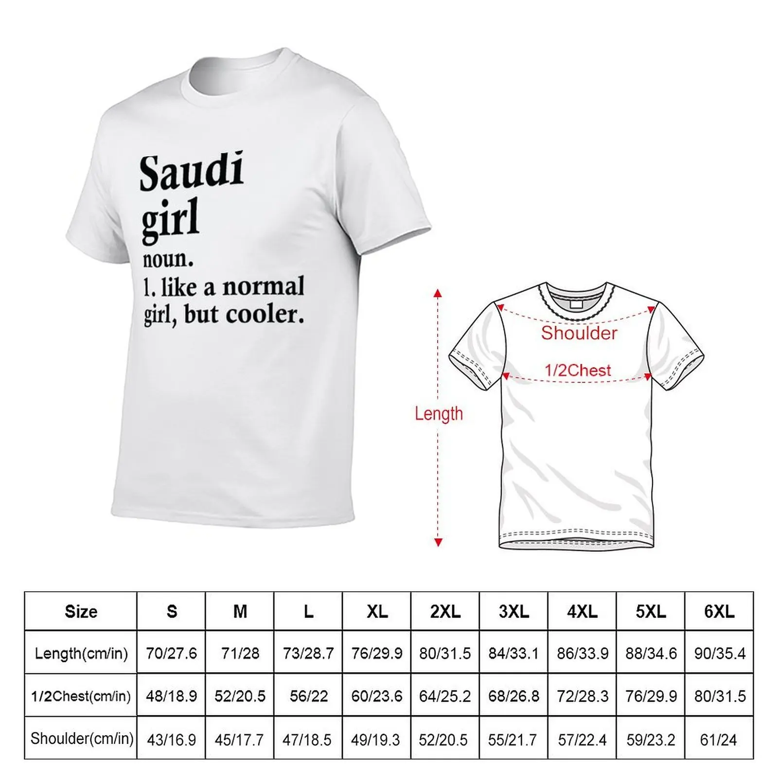 Saudi Girl Funny Saudi Arabia Family T-Shirt Basic Solid Color Casual Tee Shirt