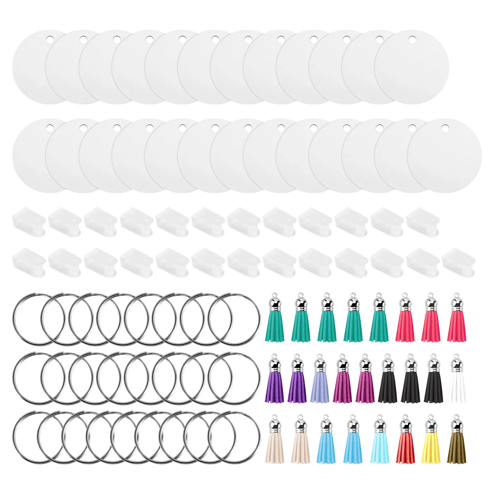 

Красота 100 шт., сублимационные заготовки из МДФ, брелок для ключей оптом, сублимационные заготовки для ключей с двусторонним кольцом для ключей для изготовления поделок своими руками