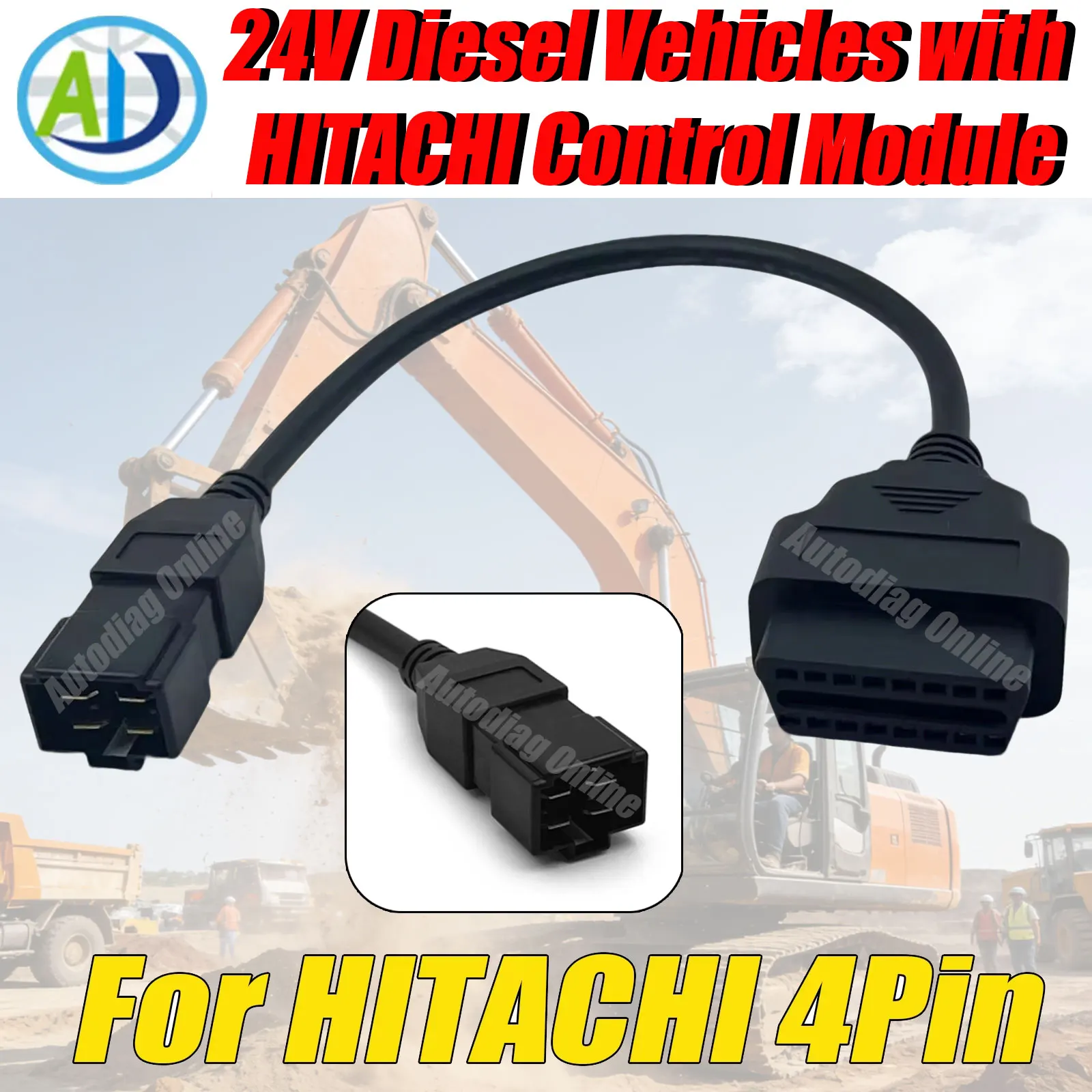 

Для HITACHI 4-контактный до 16-контактный разъем OBD2 диагностического сканирования 24 В дизельных транспортных средств с модулем управления HITACHI OBD2 диагностический кабель