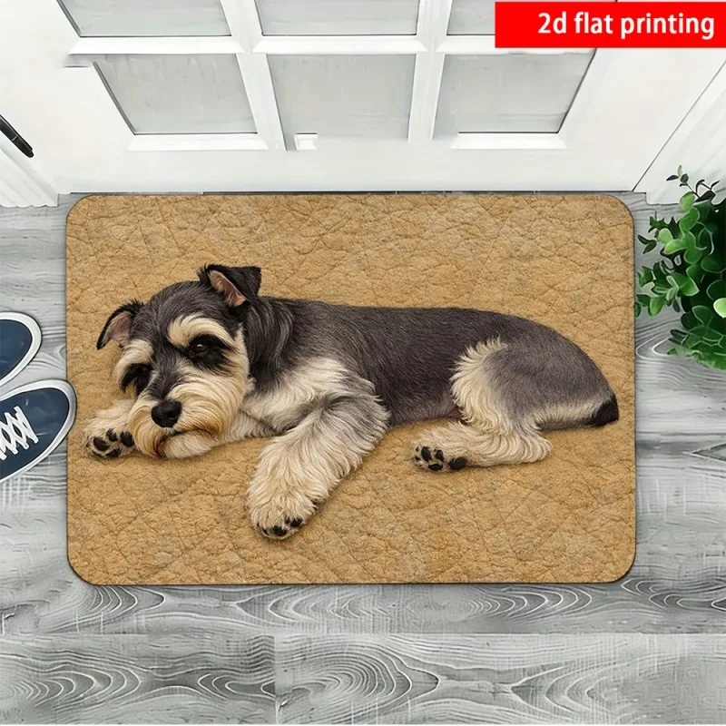 Miniature Pinscher Realistic Doormat Detailed Dog Print Non Slip Floor Mat for Dog Lovers Home Decoration