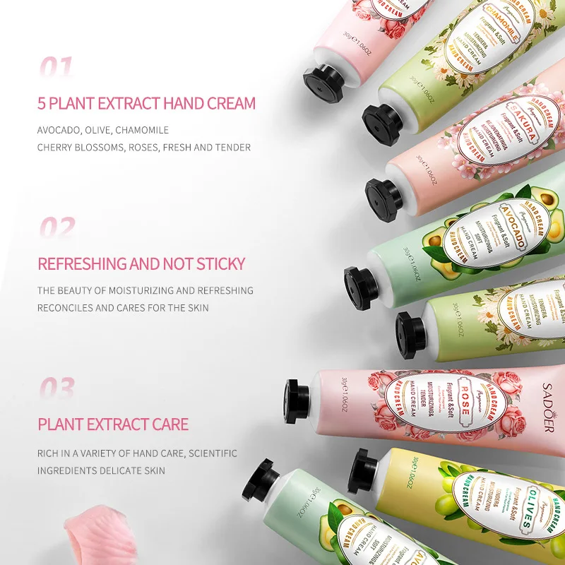 كريم اليد SADOER إصلاح الترطيب العناية باليدين مكافحة الجفاف غسول اليد المضادة للتشقق فاكهي الأزهار العطر السلس ترطيب الجلد #3