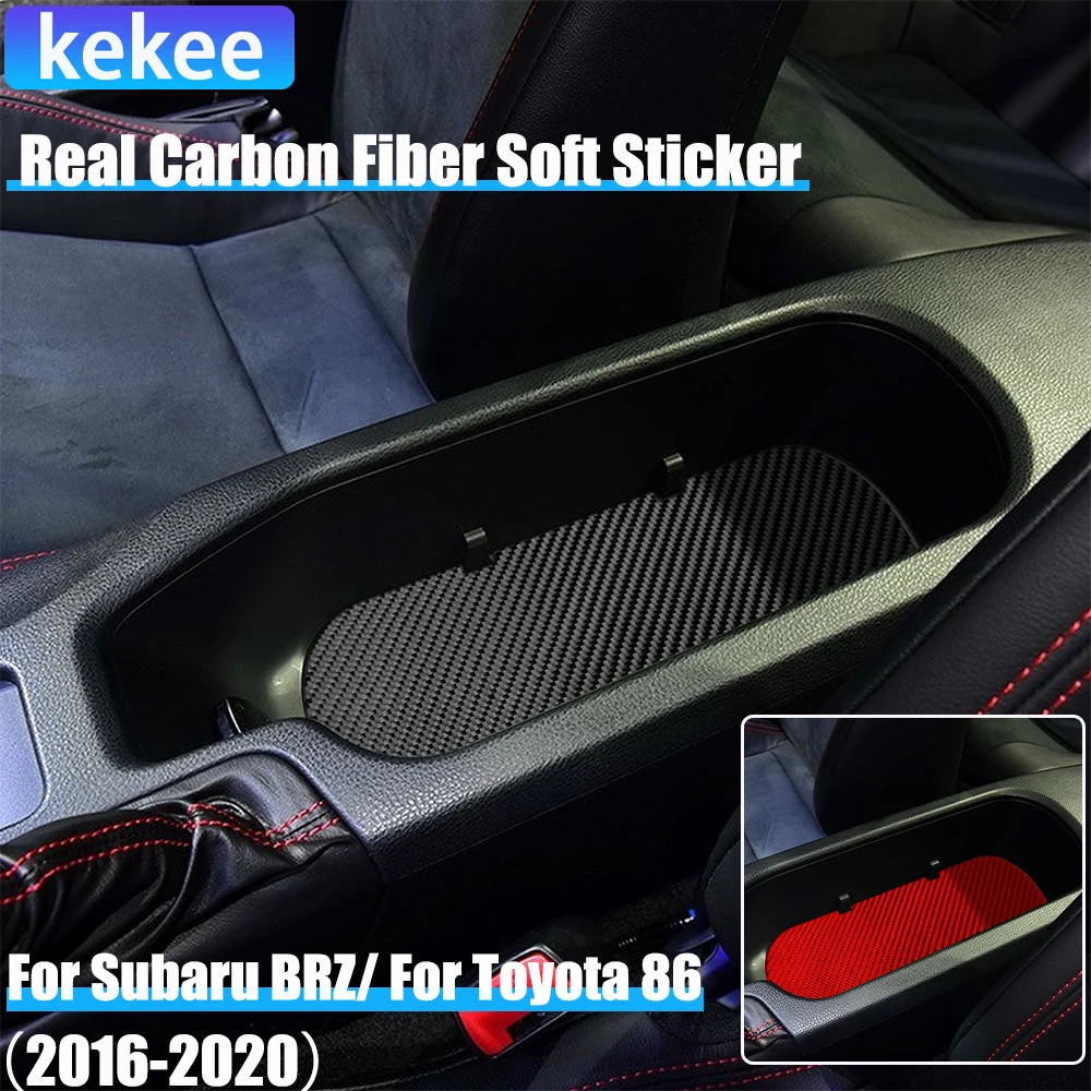 

Автомобильные аксессуары из настоящего углеродного волокна, центральная накладка на чашку, мягкая наклейка для Subaru BRZ Toyota 86 GT86 2016 2017 2018 2019 2020