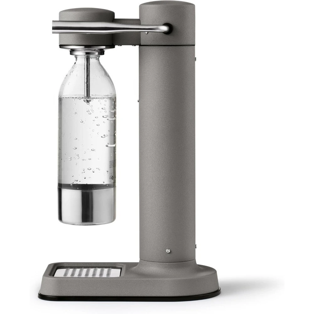 New upgrade Matte Grey,Sparkling & Carbonation Water Machine, Stainless Steel with PET BPA-Free Reusable Bottle Volume 800 mL