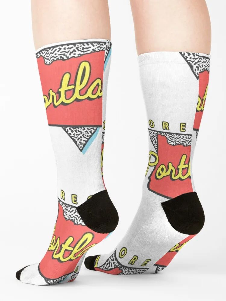 Portland Oregon Souvenirs OR Retro Triangle Socks Toe sports halloween anti slip football anti-slip Ladies Socks Men's