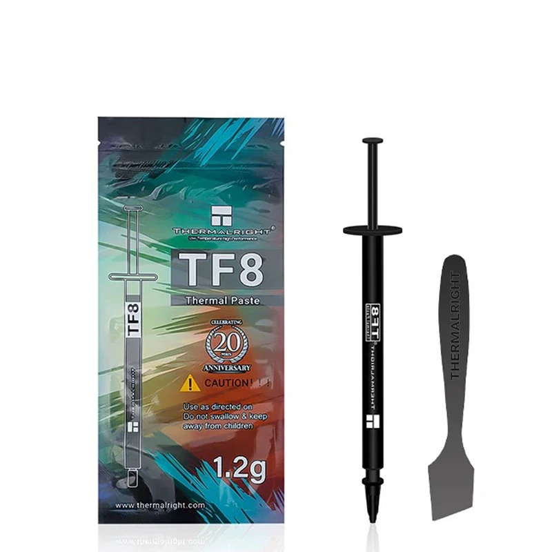 TF8 1.2g จาระบีความร้อนคอมพิวเตอร์พร้อมเครื่องขูดค่าสัมประสิทธิ์การนําความร้อน 13.8 * วางความร้อน