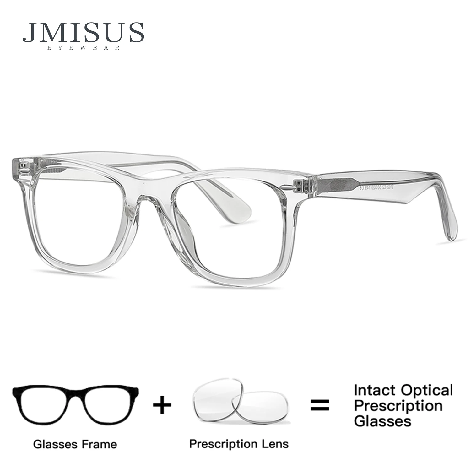 

JMISUS Photochromic Optical Eyeglasses for Daily Life Women Men Square Frame Prescription Lenses Lightweight Comfortable Wear