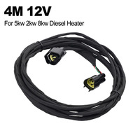 4 Meters 12V/24V Diesel Heater Cable Adapter 2kw 5kw 8kw Heater Lcd Screen Extension Extension Cable Car Accessories Black