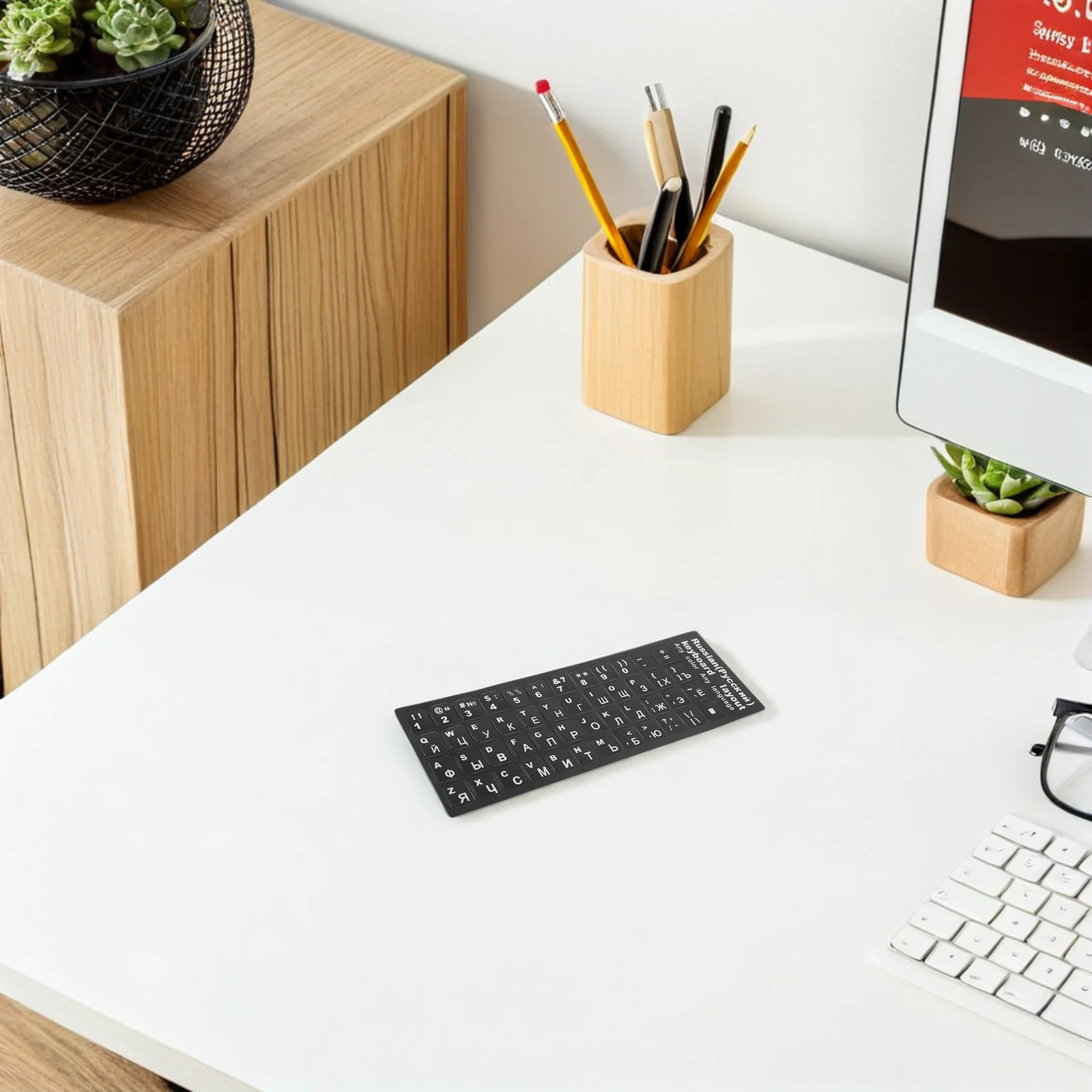 

Russian Keyboard Stickers Cyrillic Alphabet Matte Texture High Precision Printing Easy Install Durable Replacement For