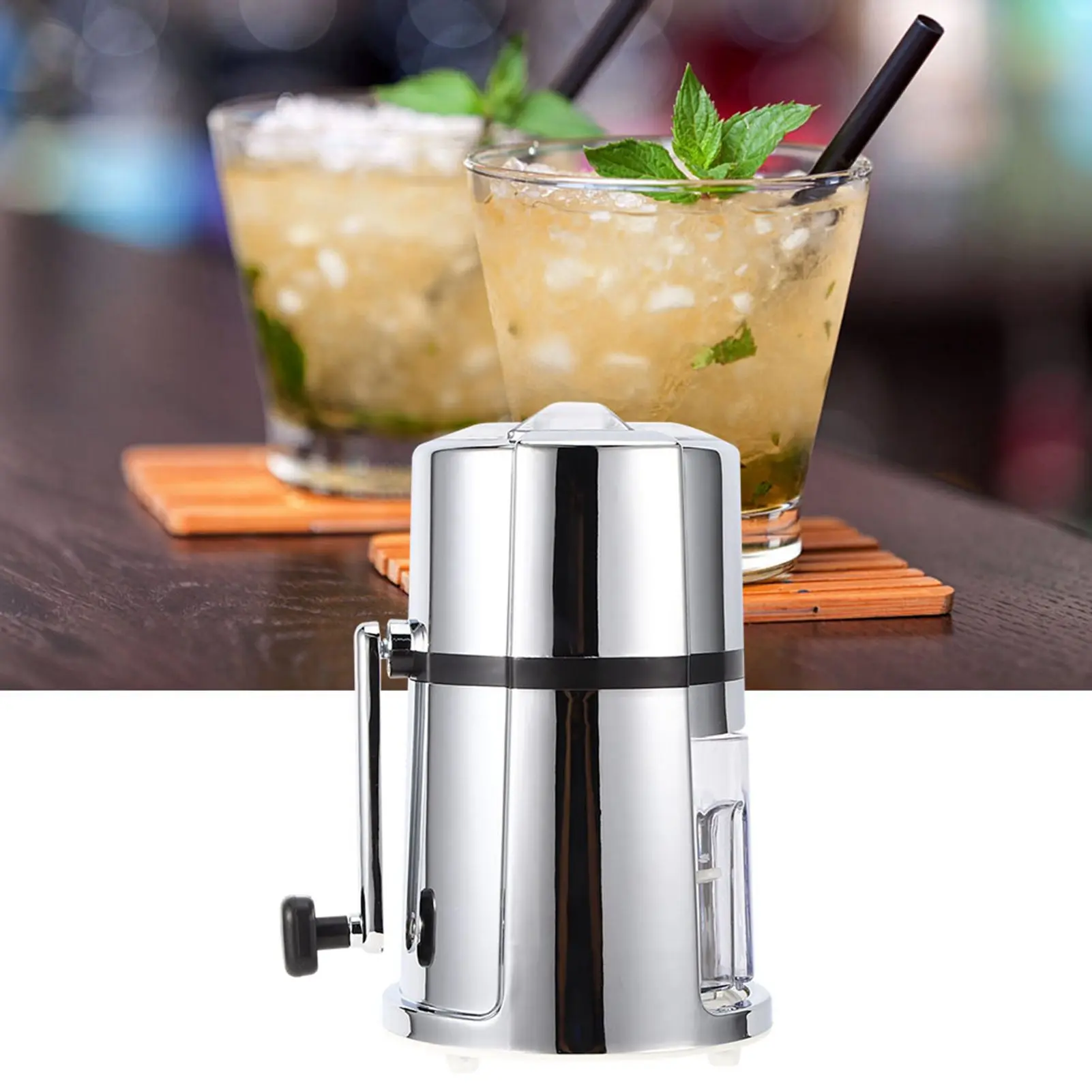 Manual Ice Crusher Commercial Shaved Ice Crusher with Stainless Steel Blade Portable Summer Household Kitchen Accessories