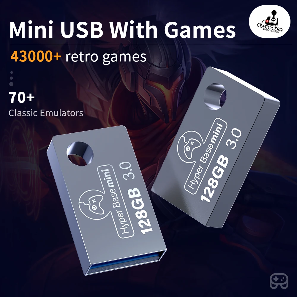 

Hyper Base Mini 128GB USB 3.0 Disk Pre-installed 43000 Retro Games With 70 Emulators For PS2/XBOX/Wii/MAME/SS/N64 for Windows PC