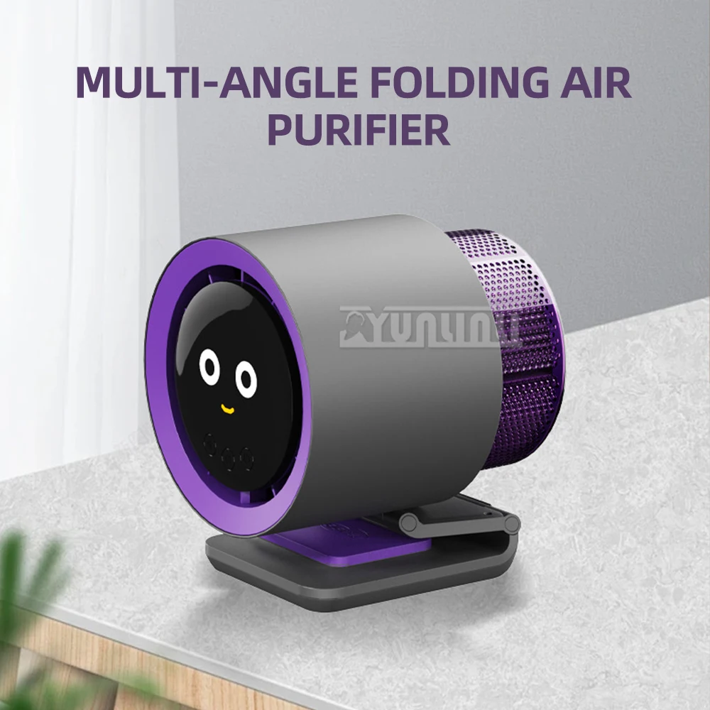 

Portable Electric Fan Air Purification Folding Desktop Digital Display Air Cooler Mini Fan