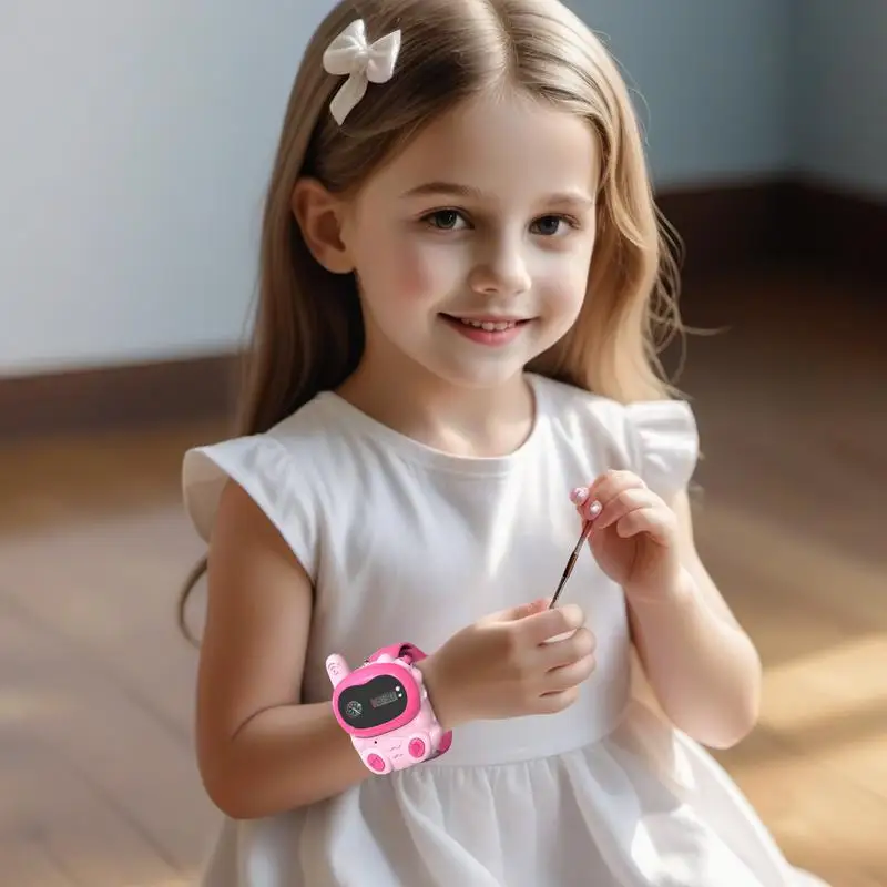 Kids Walkie Talkie Watch 2X Cartoon KidsWalkie Talkies With LED Lights Remote Call Phone With Clock And Compass Interactive