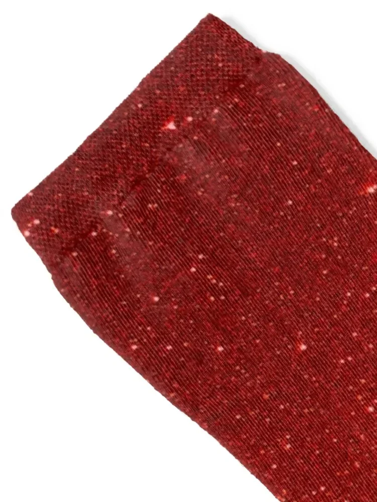 Red Hue Glitter Sparkles Texture Photography Socks Novelties essential Woman Socks Men's