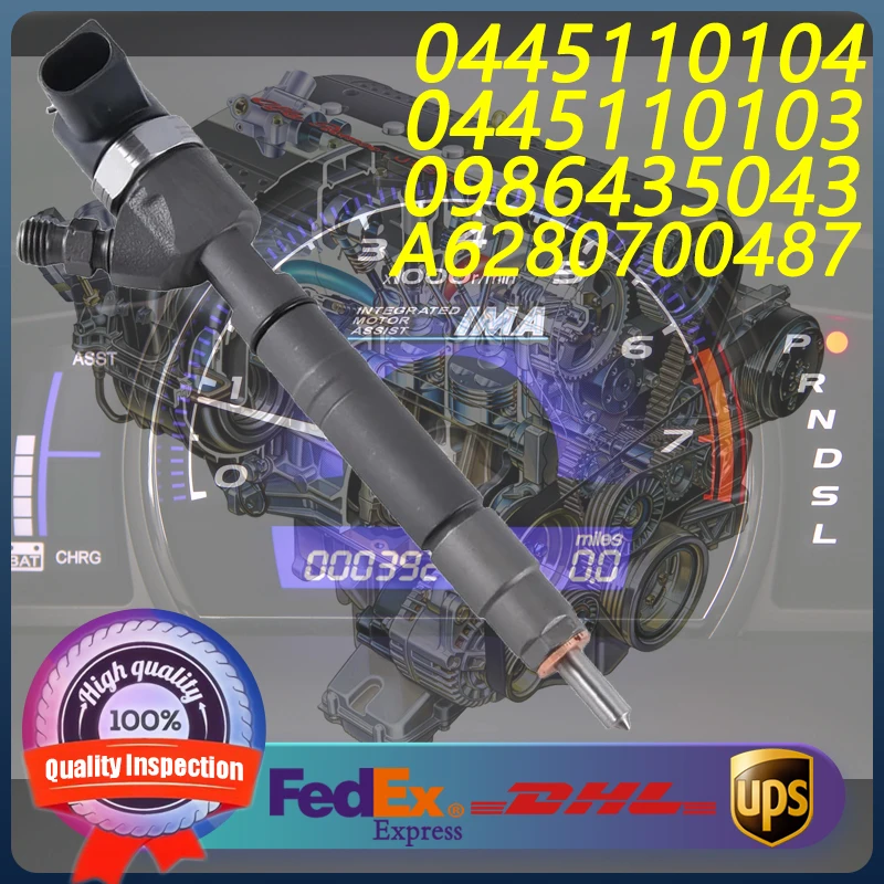 

0445110104 0445110103 0986435043 A6280700487 Common Rail Injector For Mercedes-Benz Serie E G 400 CDI OM628 Engine