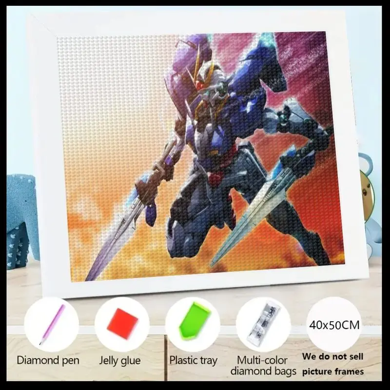 

Динамический робот Gundam Mecha, 1 шт., алмазная живопись, 5D полная дрель, аниме, научно-фантастический воин, художественный набор «сделай сам» для взрослых и подростков, большой размер 40x50 см
