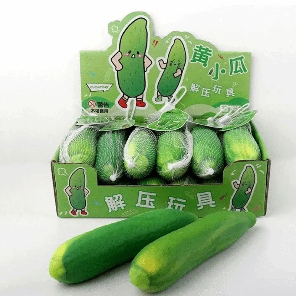 Slow Rebound Cucumber Squeeze Toy Simulation Vegetable Stress Relief Slow Rising Toy Super Soft Squeeze Stress Toy
