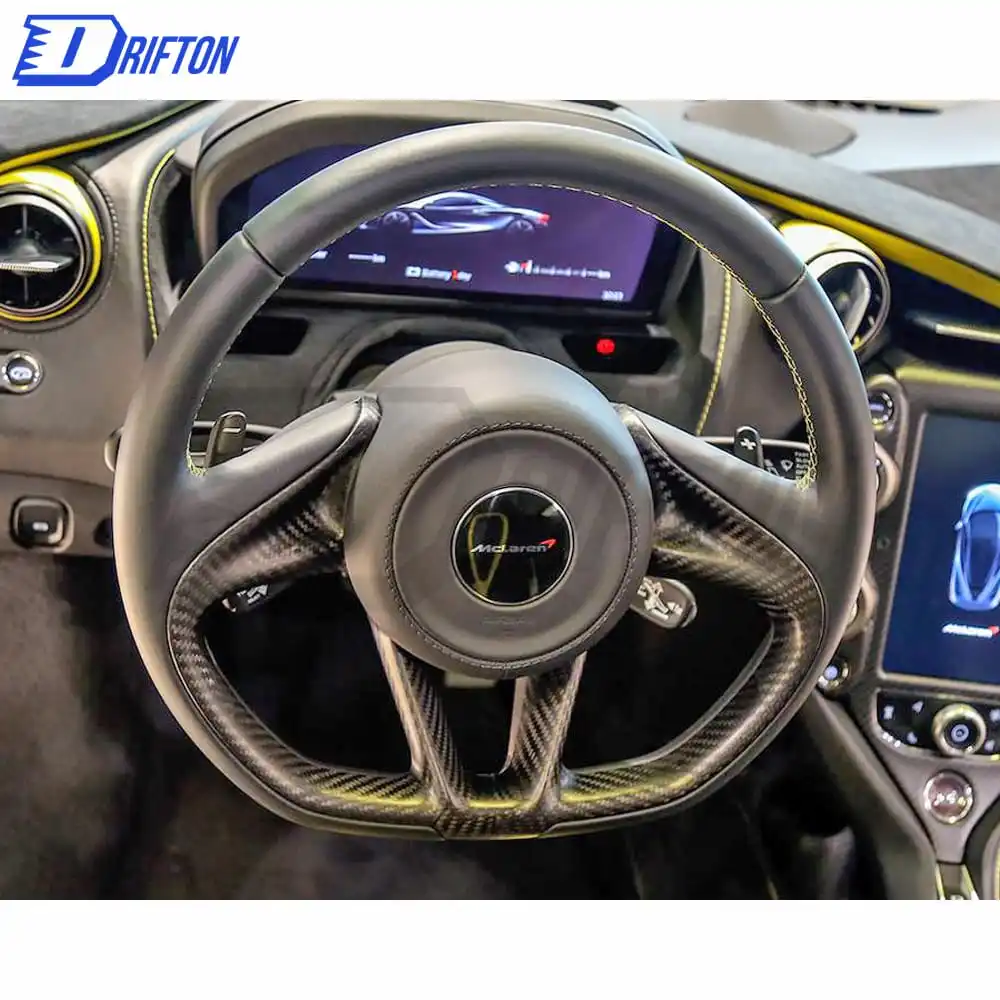 OEM نمط ألياف الكربون الجافة عجلة القيادة مركز الكسوة ل ماكلارين 720S الداخلية أطقم غطاء أجزاء 2017 2018 2019 2020 2021 2022 #3