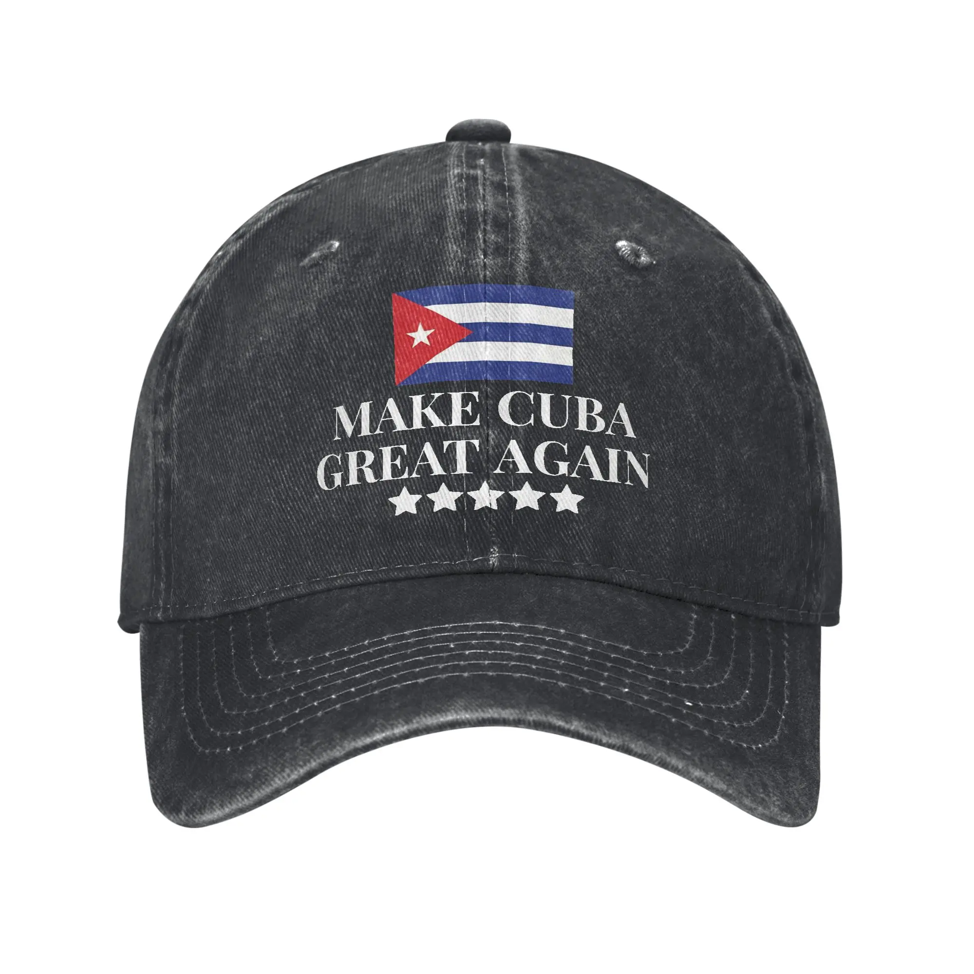 Cuban Flag Make Cuba Great Again Baseball Cap Sun Hiking Fishing Hot Sale Washed Trucker Hat Men Women Casual Baseball Caps