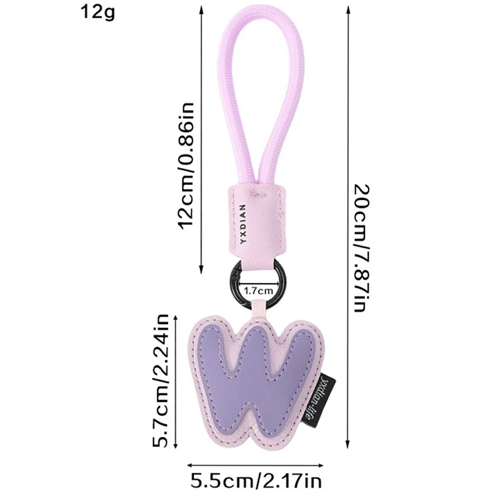 Porte-clés initiales en cuir de A à Z, pendentif de bracelet tressé pour femmes et hommes, breloques de sac de voiture, accessoires pour coque de téléphone d'appareil photo