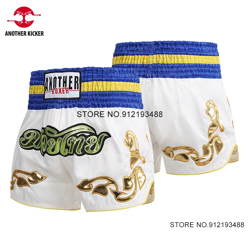 

Muay Thai Embroidery Bo Shorts Satin Martial Arts MMA Clothing Gym Man Woman Kids Kickbo Training Fight Pants