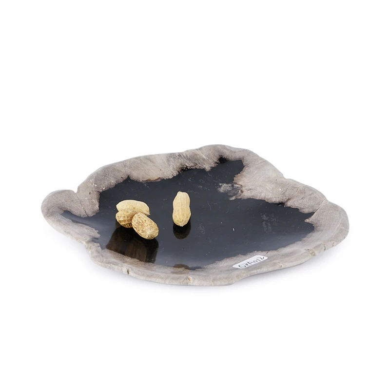 

New Chinese decorative tray wood fossil dried fruit tray entrance key storage ornament household coffee table plate