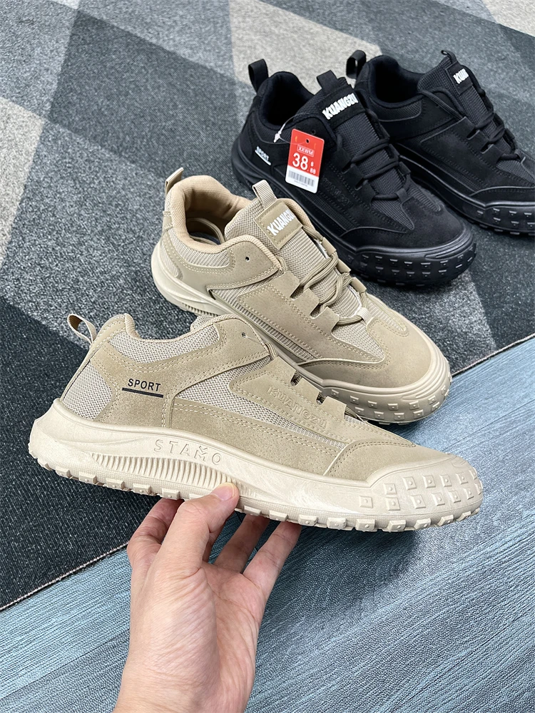 

Outdoor Sports Shoes Men's Casual Fashionable Loose Fit Rubber Anti-slip Sole Mesh Upper round Toe Comfortable Running Shoes