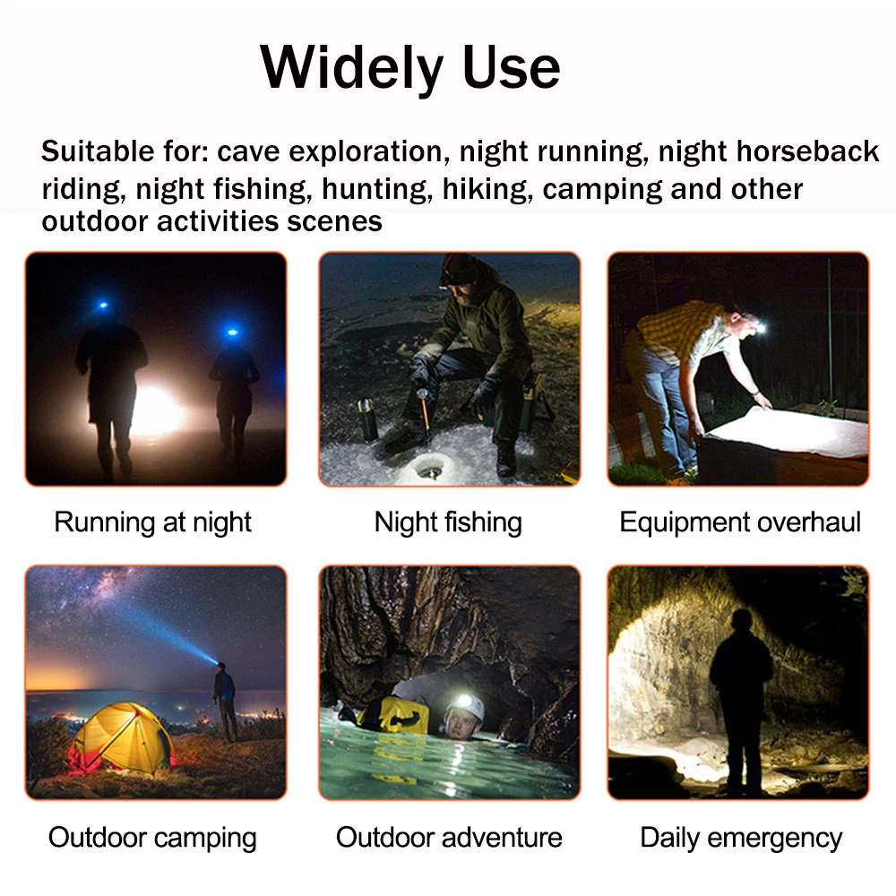 Mini Portable Headlamp Green/White Dual Light Modes Headlight Red/White Flashlight 4 Modes Camping Hunting Head Lantern