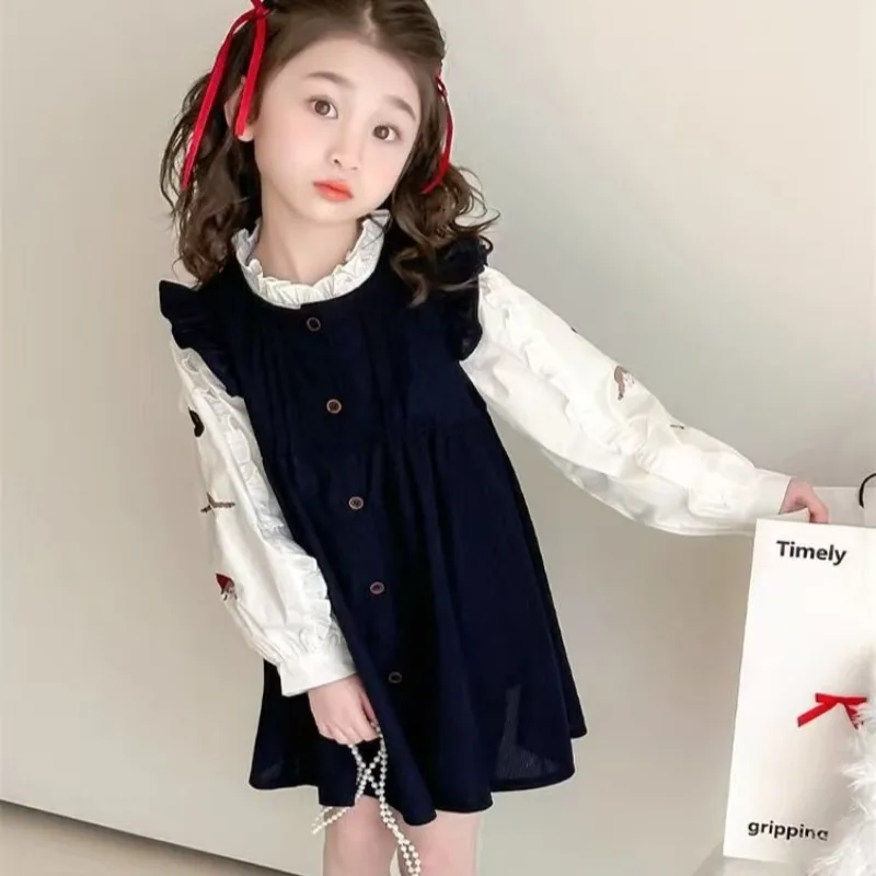 

Girls’ 2-Piece Long Sleeve Top & Skirt Set – Soft Spring Autumn Outfit with Elastic Waist, Coordinated Toddler & Kids Clothes