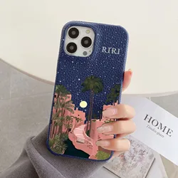 Personalised inevitable Initial kafr letters name Leather Case for iphone 11 12 16 13 15 Pro Max mini 14Plus Luxury Hard Covers